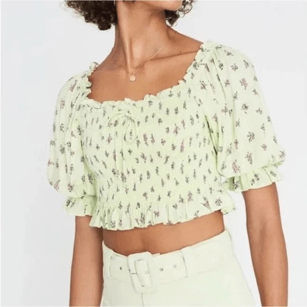 Faithfull the Brand Isadora Top Luda Floral Lime Size 6